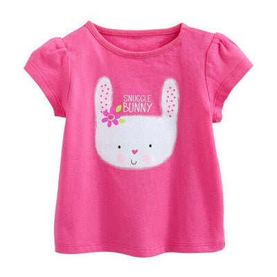 Comfortable Lovely Toddler Girls Short Sleeve Cartoon Cotton T-Shirt