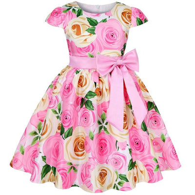 New Girls Floral Elegant Party Birthday Wedding Dresses