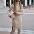 Long Sleeve Plus Size Knitted Sweater Dress